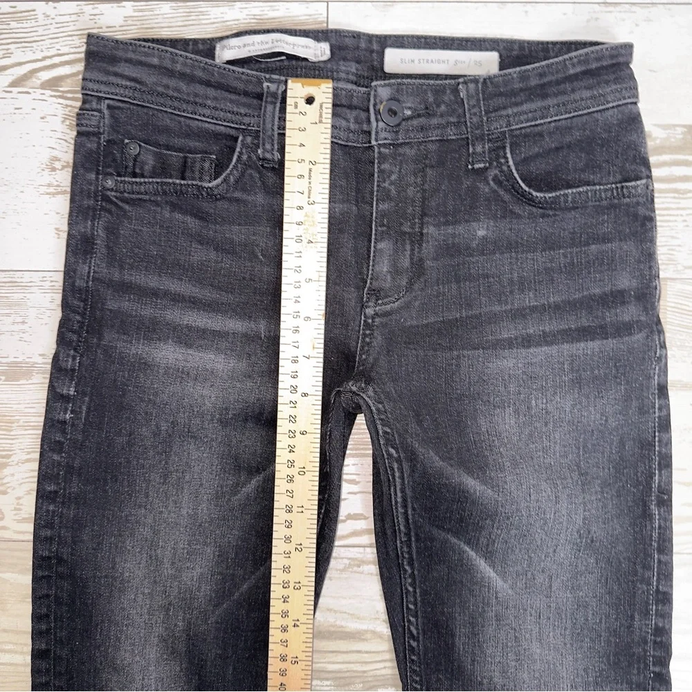 Pilcro & The Letterpress Slim Straight Jeans Black Gray Wash Women’s Size 25 - Picture 3 of 12